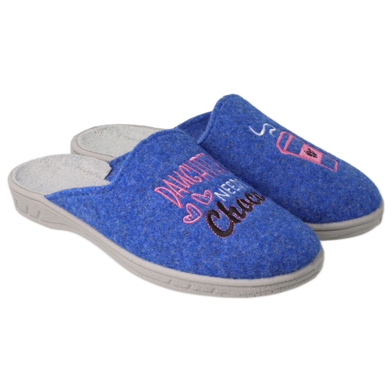 Ciabatte per bambini Befado 707Y429 blu con ricamo