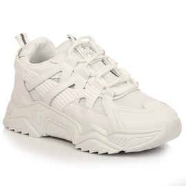 Scarpe sportive da donna sulla piattaforma bianca NEWS bianco