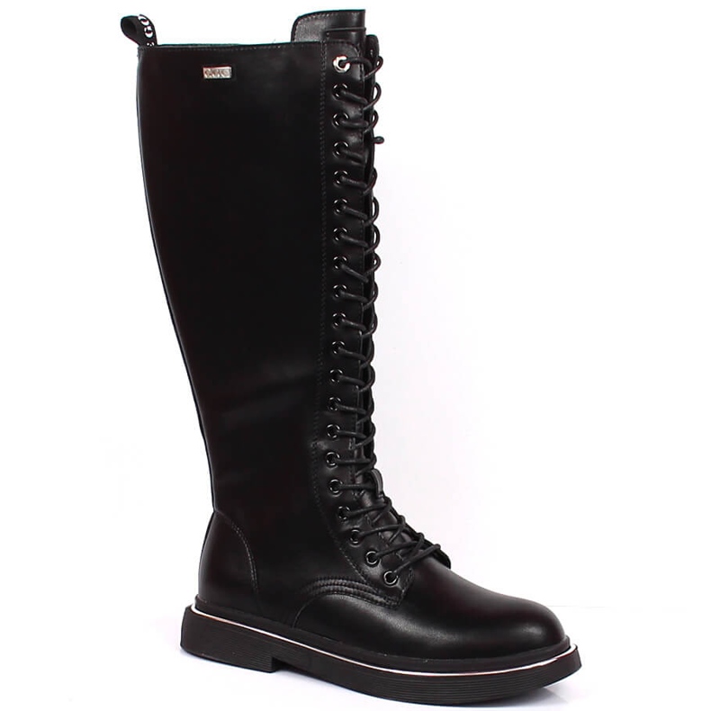 Stivali in pelle da donna isolati neri Goe KK2N4046 nero