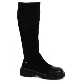 Stivaletti da donna in pelle nera Goe KK2N4058 nero