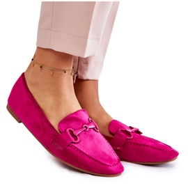 Mocassini In Pelle Scamosciata Con Decoro Fucsia Santi rosa