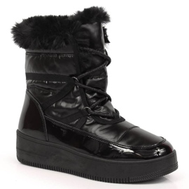 Doposci platform con pelliccia NEWS W EVE379 nero