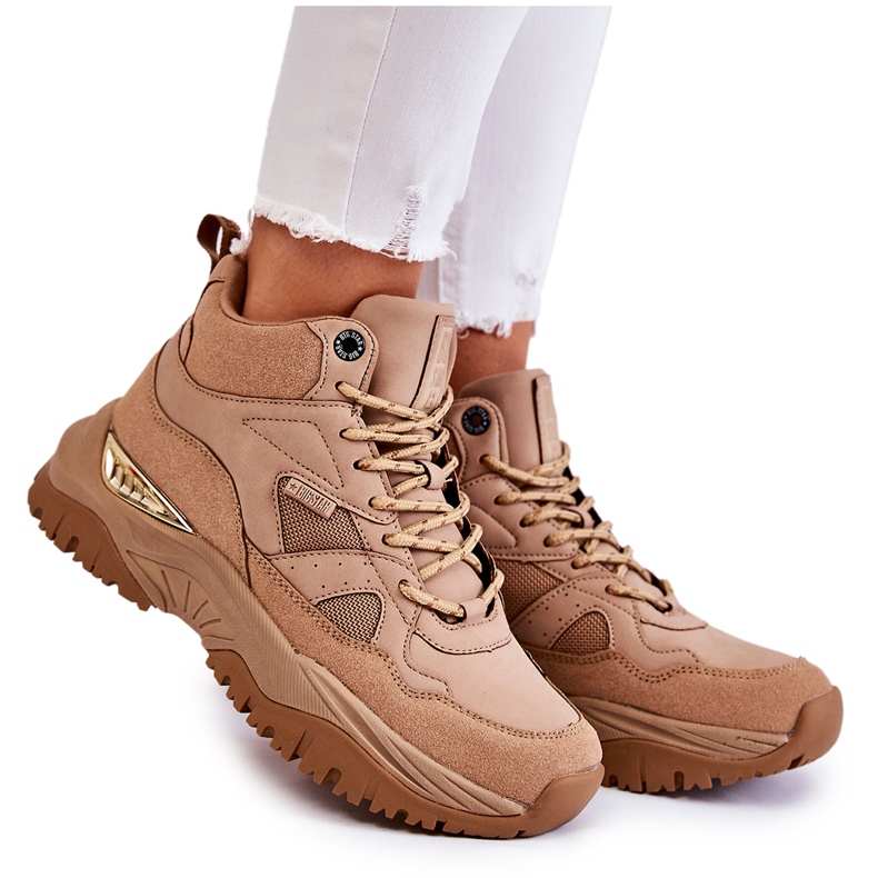 Scarpe sportive alte da donna Memory Foam System Big Star KK274355 Beige