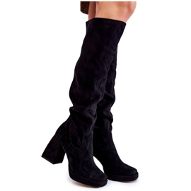 PA2 Stivali neri da donna in pelle scamosciata Kessler nero
