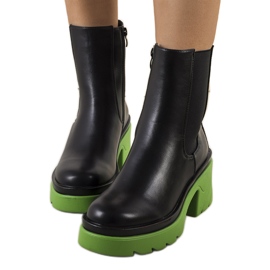 PA1 Stivaletti neri sulla piattaforma verde Torrela nero