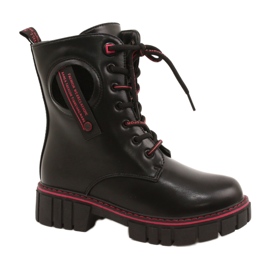 Stivali da donna per Miss Evento 22do23-5244 Zip nero e rosso