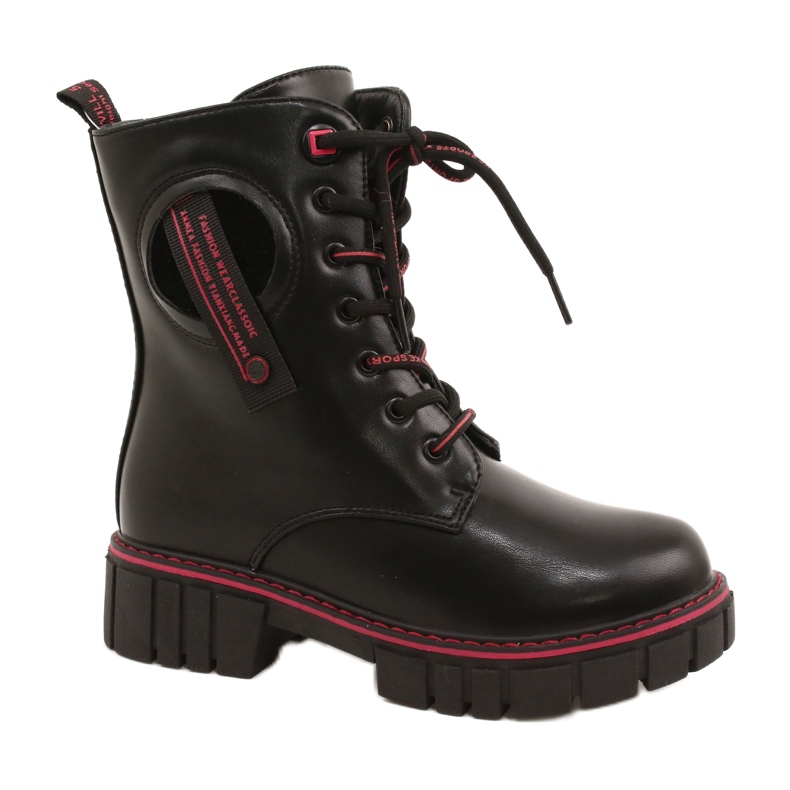 Stivali da donna per Miss Evento 22do23-5244 Zip nero e rosso