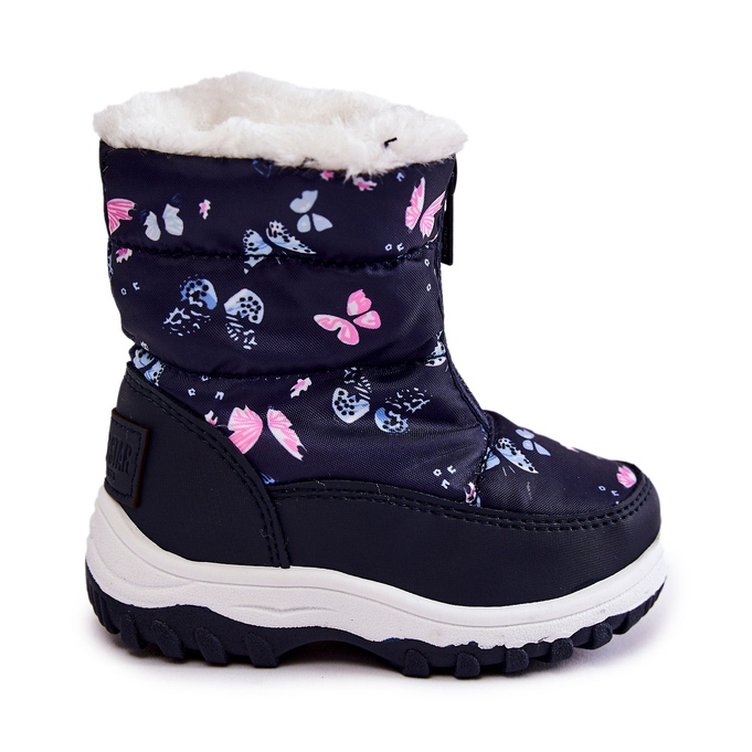 Stivali da neve per bambini su cerniera Big Star KK374236 blu navy