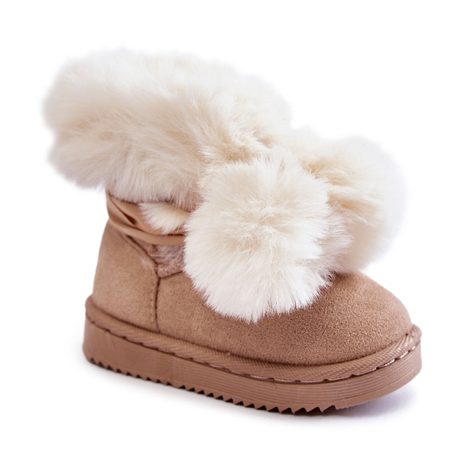 Scarponi da neve caldi per bambini, colore beige chiaro Roofy