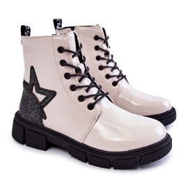 PE1 Stivali Per Bambini Laccati Con Cerniera Yukko Bianco