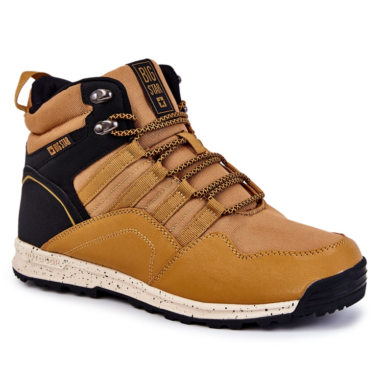 Scarpe da trekking alte da donna Big Star KK274609 Camel beige nero giallo