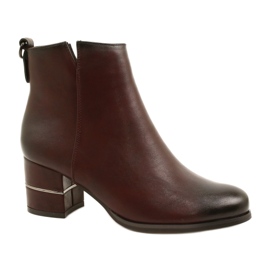 Stivali bordeaux da donna alla moda Poula M.Daszyński SA125A-2 rosso