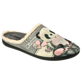 Ciabatte da donna Inblu 155D209 grigie con orsetto grigio