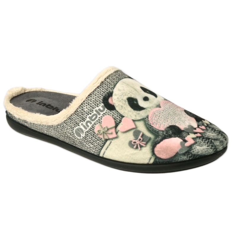 Ciabatte da donna Inblu 155D209 grigie con orsetto grigio