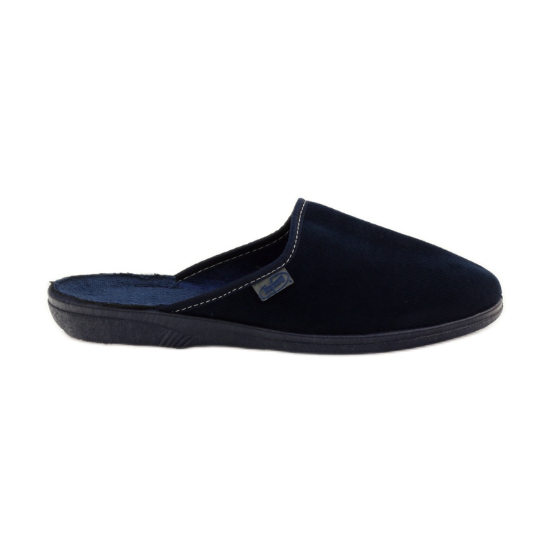 Pantofole in velluto a coste blu Befado 201Q033