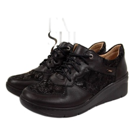 Scarpe comode in pelle Helios W H347 nero