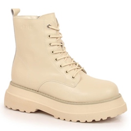 Stivali con plateau in pelle Goe W INT1772 beige