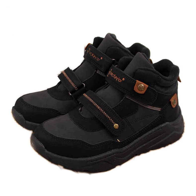 Stivali neri da bambino con chiusura in velcro McKeylor nero