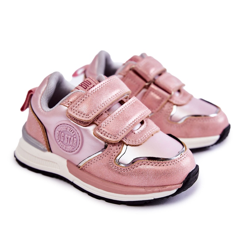 Scarpe sportive per bambini Velcro Memory Foam System Big Star KK374180 Rosa