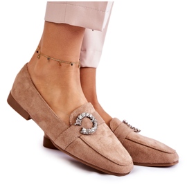 PS1 Mocassini classici in pelle scamosciata beige scuro di Halla