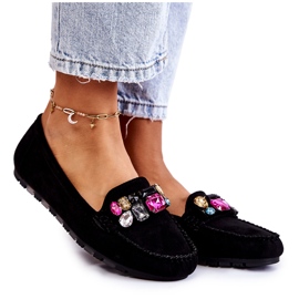 PS1 Mocassini da donna in pelle scamosciata con ornamenti Janetta neri nero