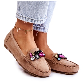 PS1 Mocassini da donna in suede con decorazioni Beige Janetta