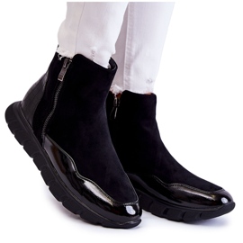 Vinceza Sneakers con stivaletti neri da donna in pelle scamosciata nero