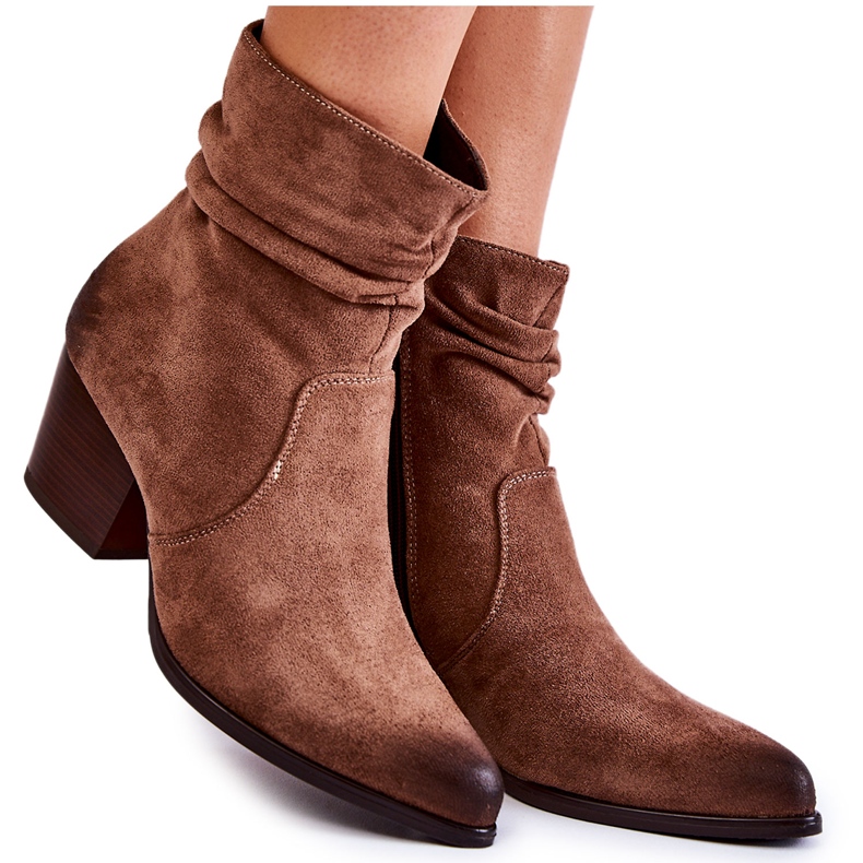 Vinceza Stivali da donna in pelle scamosciata beige Wenche marrone