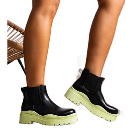 Stivaletti neri su plateau Gaffney verde nero