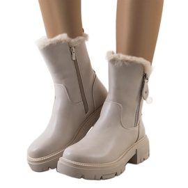 Doposci beige con pelliccia Degli