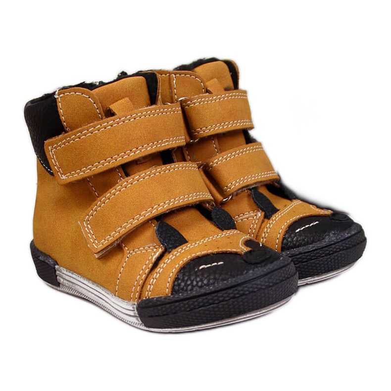 Scarpe da ragazzo con velcro cammello Kornecki 6583 marrone