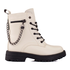 Stivali da bambina con catena Shelovet beige