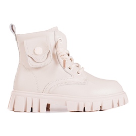Stivali beige per ragazze con tasca Shelovet
