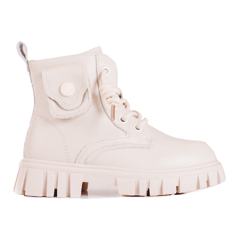 Stivali beige per ragazze con tasca Shelovet