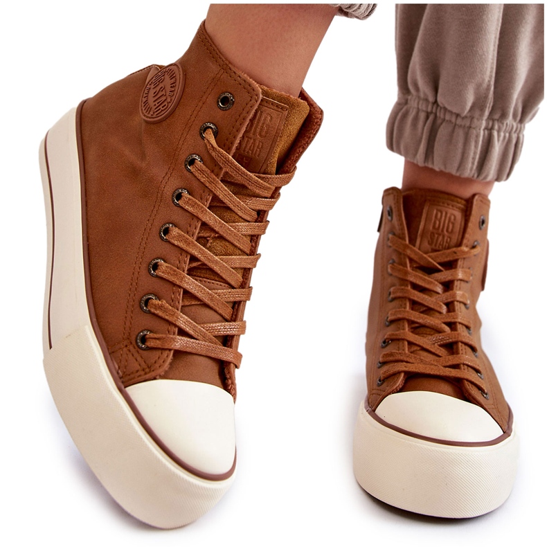 Sneakers alte da donna Big Star KK274171 Marrone