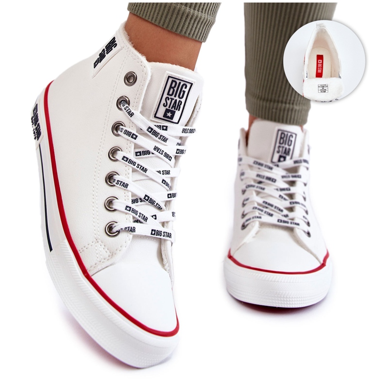 Sneakers classiche alte con isolamento Big Star KK274597 bianche bianca