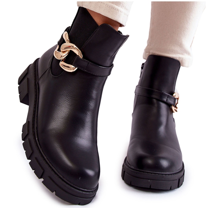 BM Stivali caldi da donna con decorazione Black Ruth nero