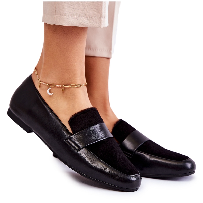 Mocassini da donna in pelle La.Fi 210018B-PUF Nero