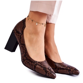 Décolleté in pelle di serpente La.Fi 230027BR-XS Marrone