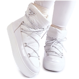 PM1 Stivali da neve stringati alla moda da donna in Carrios bianchi bianco