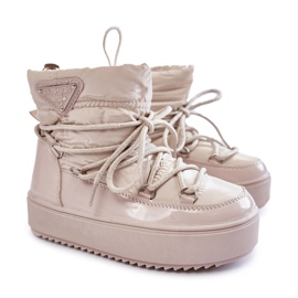 PM1 Stivali da neve con lacci caldi Colina beige marrone