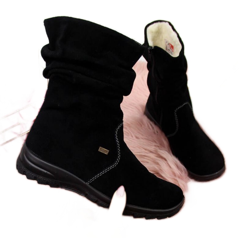 Stivali in pelle isolati RIEKER W RKR130 nero