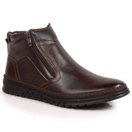 Scarpe in pelle con cerniere isolate T.Sokolski M SCA187B marrone