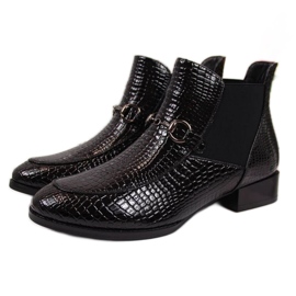 Stivaletto Chelsea laccato Filippo W PAW269 nero