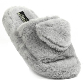 Ciabatte in peluche da donna con cuore, grigio T.Sokolski