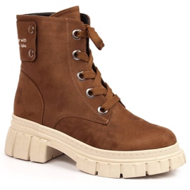 Lavoratrici in suede da donna su piattaforma imbottita marrone di T.Sokolski