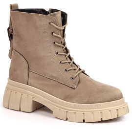 Lavoratrici in suede da donna su piattaforma imbottita beige di T.Sokolski