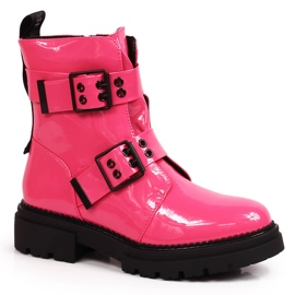 Stivali caldi da donna con fibbie fucsia Laura La.Fi rosa