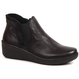 Comodi stivali neri da donna con zeppa calda Helios 596 nero