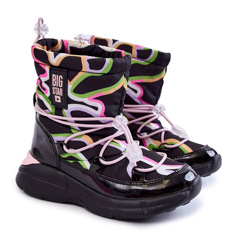Doposci per bambini W Print Big Star KK374099 Nero-Rosa
